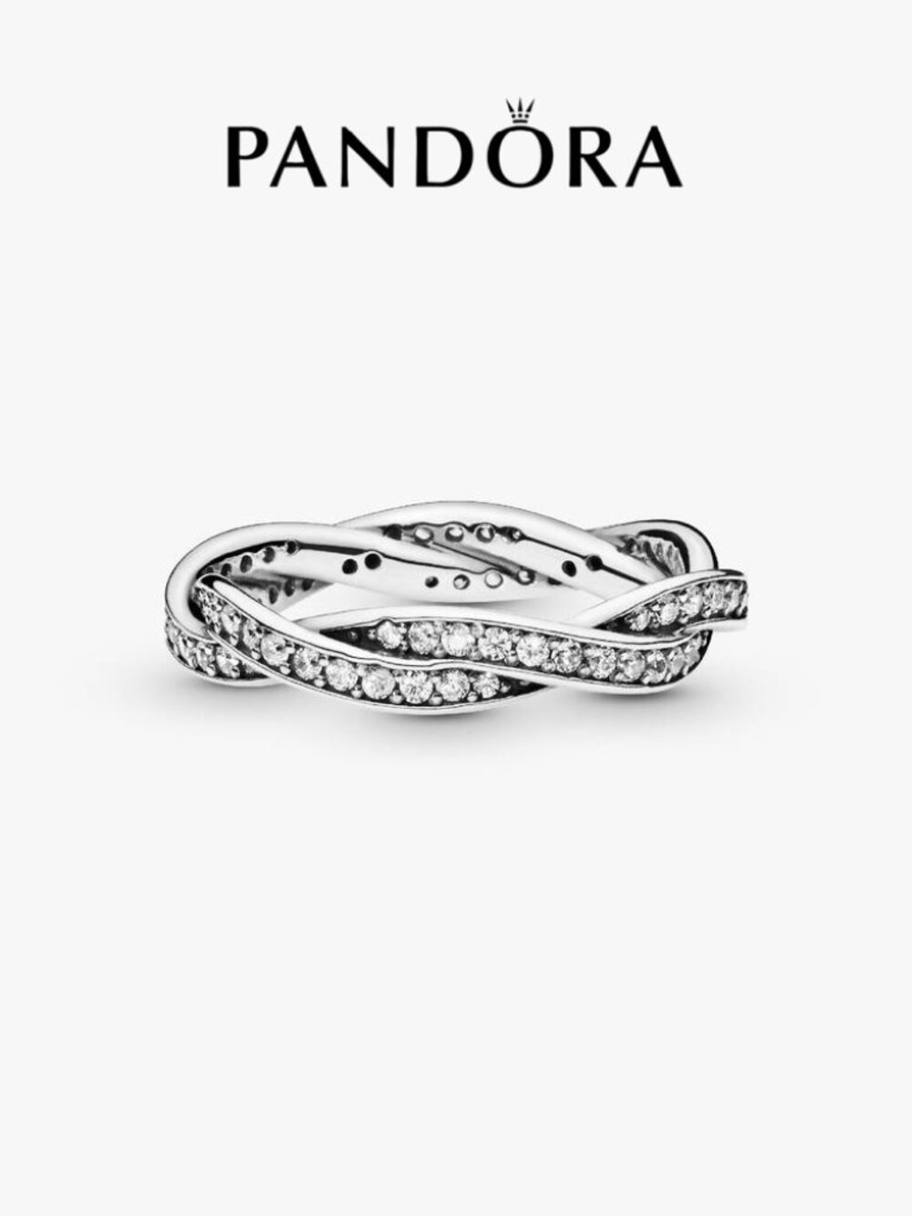 Pandora Sparkling Twisted Lines Ring